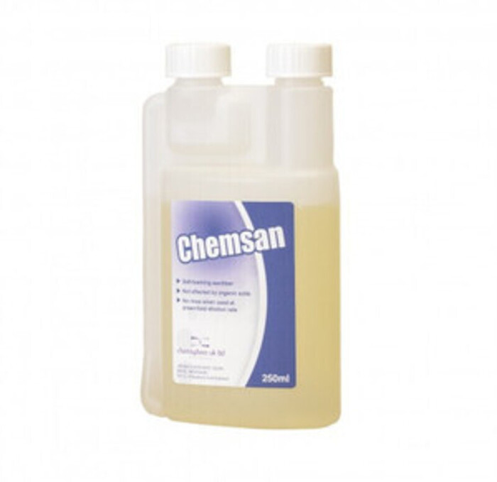 Chemsan no rinse sanitiser - because it’s handy to have spray bottle even though everything was already technically sanitised