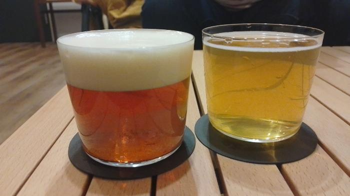 disappointing beer glasses containing some beer