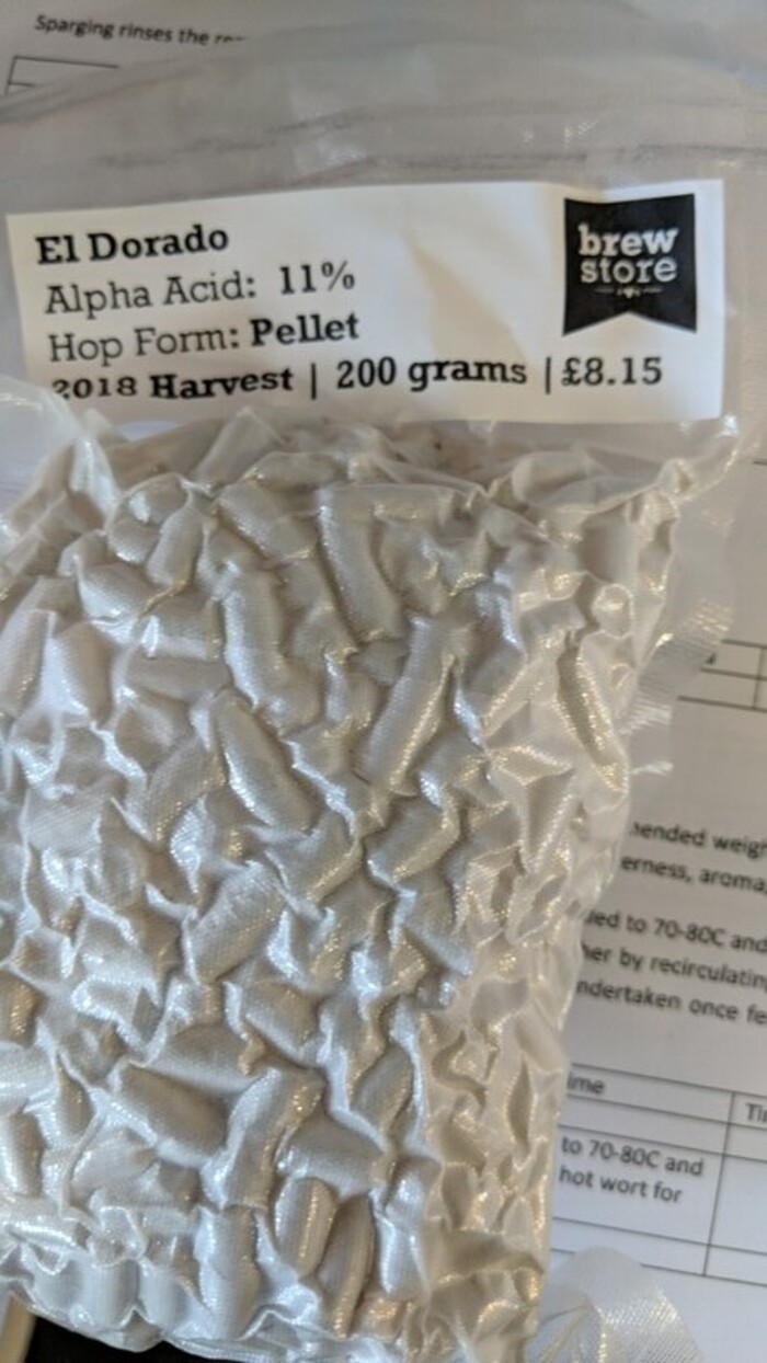 200g Vacuum-packed bag of El Dorado dried hops