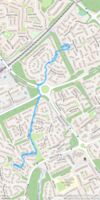 route map of outdoor exercise from fitotrack app